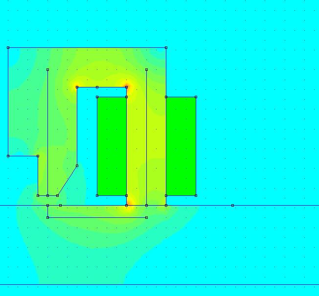 Zauważyć można mierzalne różnice w rozkładzie wartości wektora indukcji magnetycznej w zworze (materiale badanego koła) układu magnesującego (rys.4.