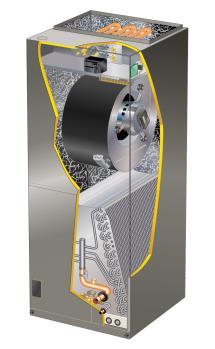 URZĄDZENIA SYSTEMU FEELCO FEELCO HP - dmuchawa grzewczo klimatyzacyjna (fan coil) Kompaktowa jednostka grzewczo klimatyzacyjna wyposażona w wysokiej sprawności programowalny wielostopniowy silnik