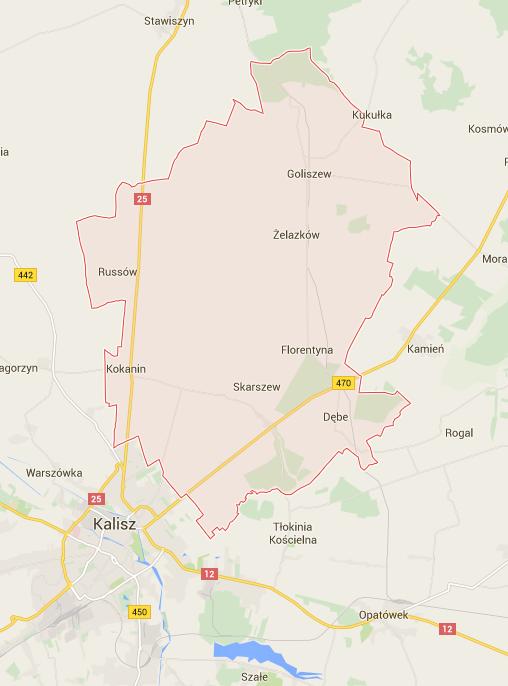 Rysunek 3 Mapa Gminy Żelazków.