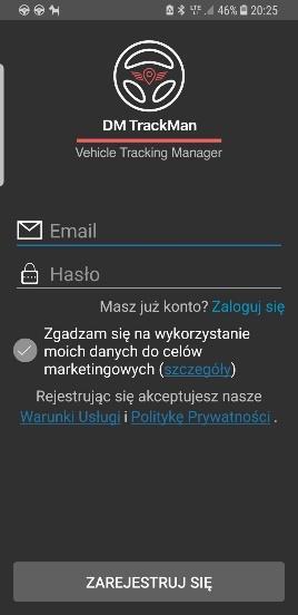 Strona5 Skrócona instrukcja rozpoczęcia pracy z systemem Trackman Pobierz aplikację