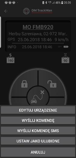 do głównego panelu lokalizatora (środkowy ekran poniżej) Urządzenie możesz obserwować