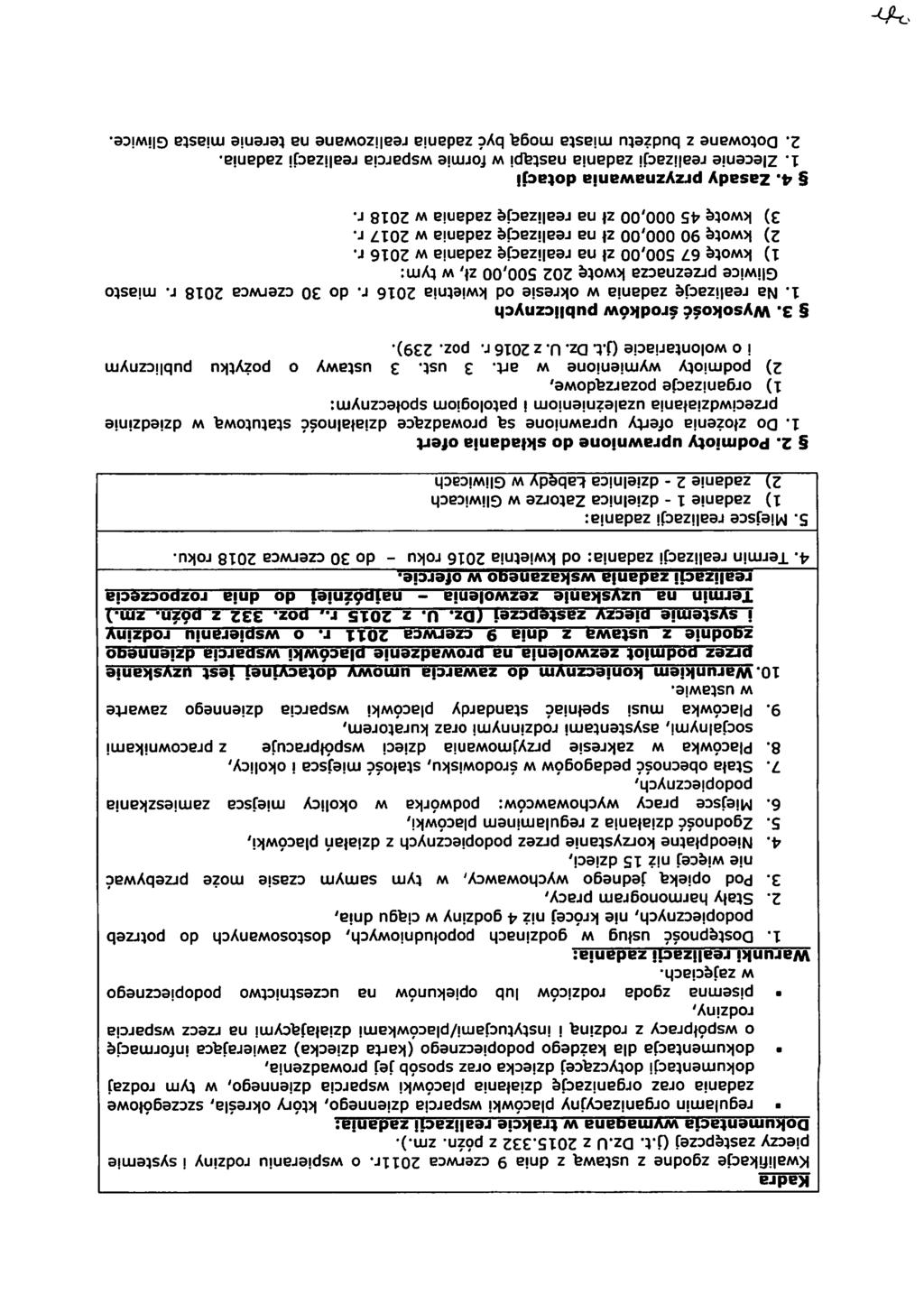 Kadra Kwalifikacje zgodne z ustawą z dnia 9 czerwca 2011r. o wspieraniu rodziny isystemie pieczy zastępczej (j.t. Dz.U z 2015.332 z późn. zm.).