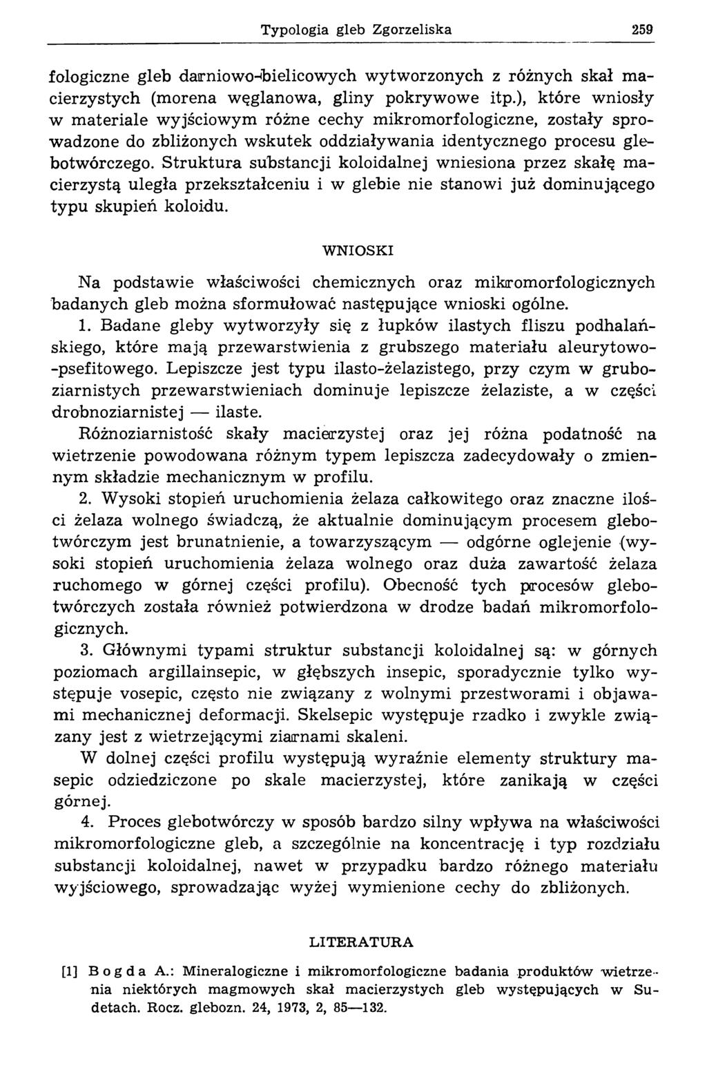 Typologia gleb Zgorzeliska 259 fologiczne gleb darniow o-bielicow ych w ytw orzonych z różnych skał m a cierzystych (morena węglanowa, gliny pokrywowe itp.