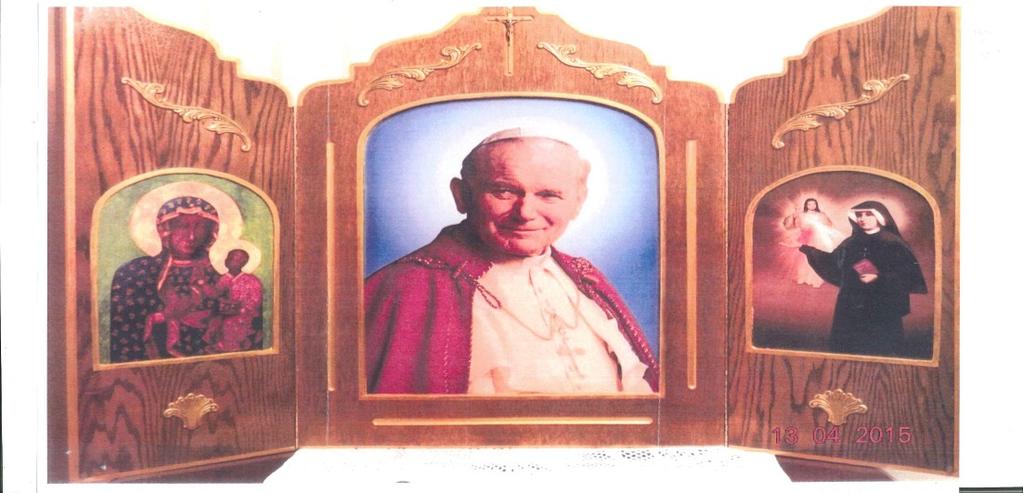 Parishioners/Za Parafian TRYPTYK Z RELIKWIAMI JANA PAWŁA II W PARAFII.