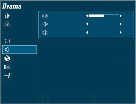 Audio Audio Obraz Kolor Głośność Wycisz XB3288UHSU 50 PiP/PbP Wejście Audio DisplayPort Wybór wejść Audio Język Ustawienia OSD Ustawienia : Exit Select : PUSH Element regulacji Problem / Opcja