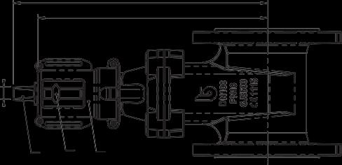 ISO5210 1) Wspornik (stal ocynkowana) 2) Złącze (stal ocynkowana) 3) Klucz BxL ISO R773 / DIN 6885A 1) Bracket
