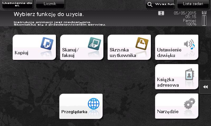 Korzystanie z funkcji przeglądarki internetowej 4.2 4 Uruchamianie Przeglądarki internetowej % Dotknąć [Przeglądarka]. Uruchomiona zostanie Przeglądarka internetowa.