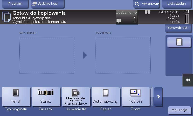 5.1 Komunikaty podstawowe i środki zaradcze 5 5 Rozwiązywanie problemów 5.1 Komunikaty podstawowe i środki zaradcze 5.1.1 Komunikat dotyczący wymiany materiałów eksploatacyjnych lub przeprowadzenia