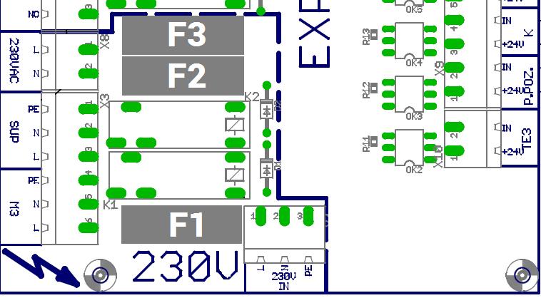 Zestawienie bezpieczników ** dla modułu EXPANSION SYMBOL WARTOŚĆ [A] OPIS F1 0.63 pompa wodna F2 0.63 SUP F3 1.00 GWC ** typ bezpiecznika: topikowy, zwłoczny, 5x20 mm, 250VAC. E.2. Wymiana bezpiecznika F4 i F6 na płycie BASIC: a.