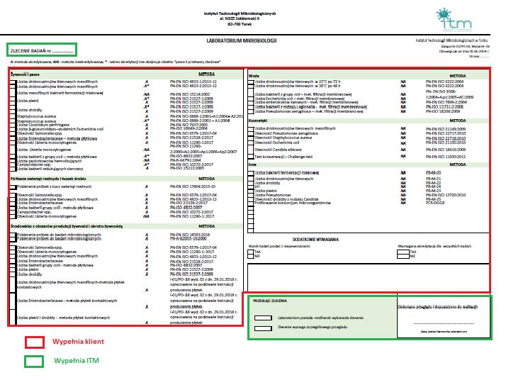 Strona 3 Zakres badań LABORATORIUM MIKROBIOLOGII według