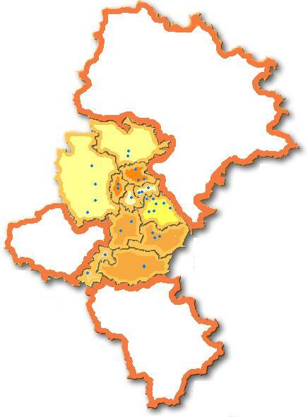 Zabrze Chorzów Gliwice Katowice Jastrzębie Zdrój Tychy Rys. 3. Rejony operacyjne WPR wraz z miejscami stacjonowania zespołów ratownictwa medycznego [7] 3.1.