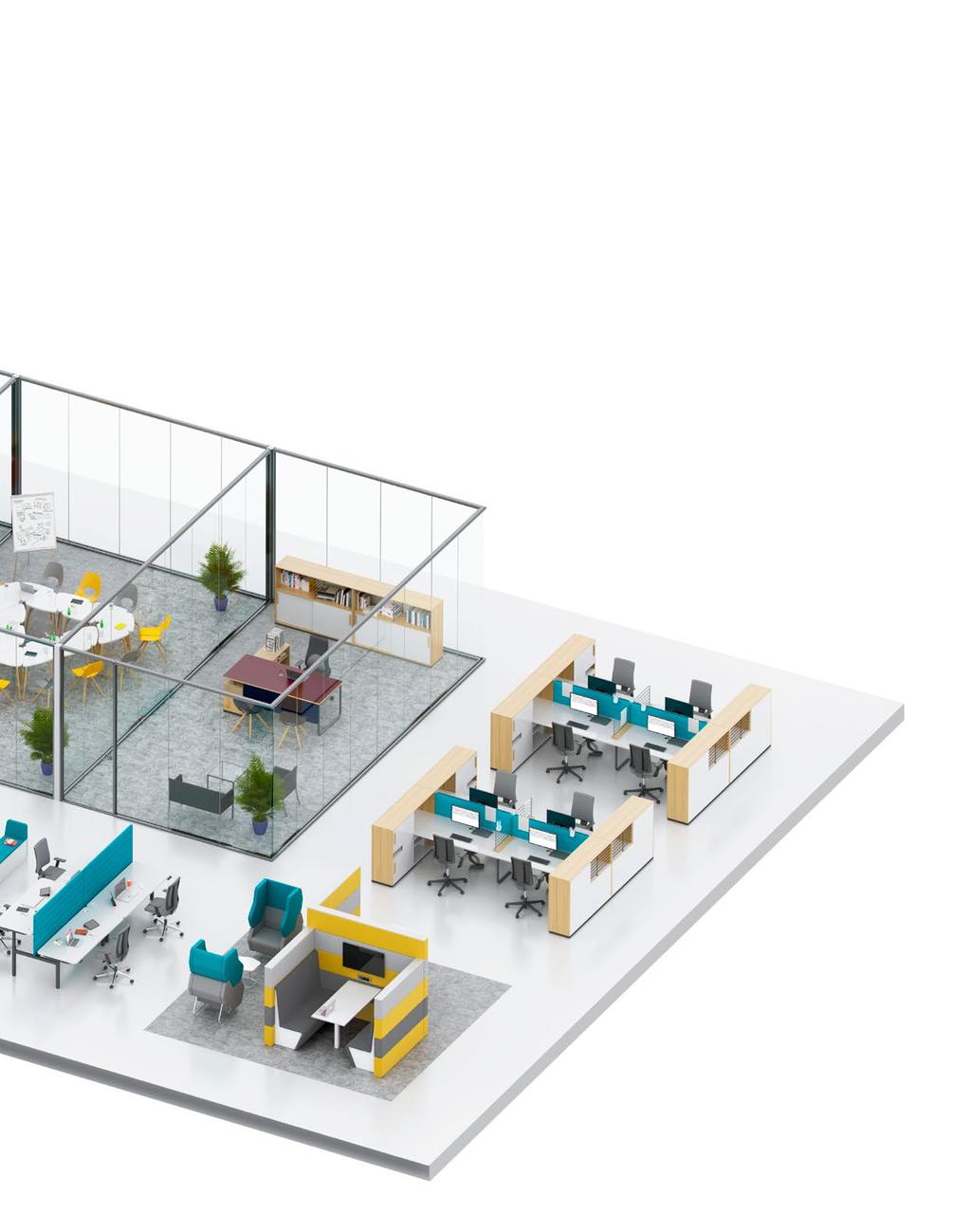 4 Managerial office zone Managerial offices attract the attention of visitors and business partners. They are also places where the most important decisions concerning the whole company are taken.