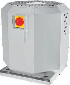 wentylatory dachowe Wysokotemperaturowy dachowy wentylator promieniowy z pionowym wyrzutem. Obudowa wykonana z aluminium.