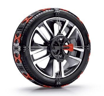 82 619 465 Wspomaganie Parkowania Łańcuchy śniegowe 06 Łańcuchy śniegowe Premium Grip Zapewniają maksimum bezpieczeństwa i przyczepności w najtrudniejszych zimowych warunkach (śnieg i