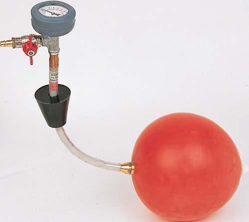 Ręczne balony typu MDS wzmocniony włókniną balon gumowy Art-Nr 780 MDS Ręczny balon zaporowy typu MDS z manometrem w osłonie i zaworem /4 z szybkozłączem Ø 60-80 mm, otwór Ø min.
