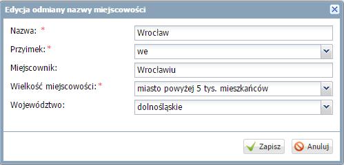 Rejestrowanie dokumentów i wypadków Rejestr zmian W rejestrze zmian istnieje możliwość