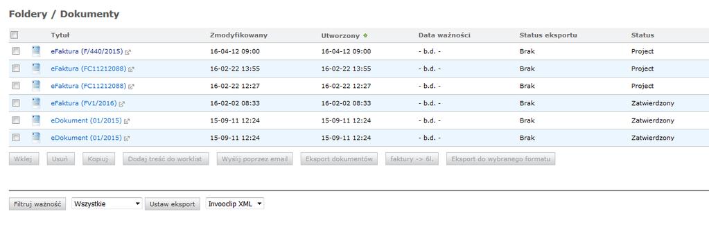 Rysunek 10. Funkcje wysyłania dokumentów poprzez email.