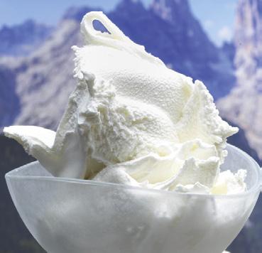 Lody mleczne 515 Tricrema 100 Optymalne właściwości ubijania dzięki specjalnemu działaniu formuły emulgatora i protein mleka, wysoka i trwała kremowa konsystencja produktu końcowego, bardzo dobre