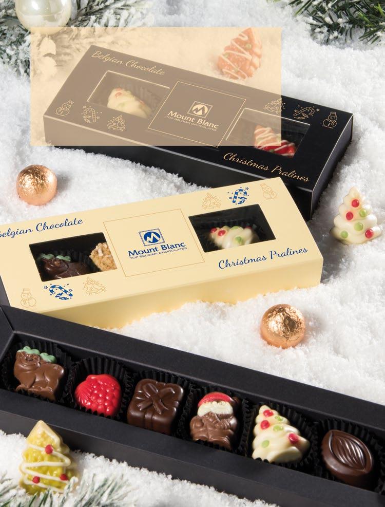 CHRISTMAS ELEGANCE Pokusa od pierwszego wejrzenia, której ciężko się oprzeć. black&cream MB5003 Elegance Cream no.1 Subtelna, kremowa bombonierka ozdobiona świątecznym nadrukiem.