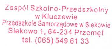 STATUT Przedszkola Samorządowego w Siekowie Rozdział 1 Przepisy ogólne 1.