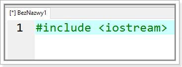 Podstawowa biblioteka nosi nazwę iostream, a wykorzystanie jej w programie wygląda następująco: Przy wprowadzaniu nazw bibliotek posługujemy się znakiem # oraz słowem include.