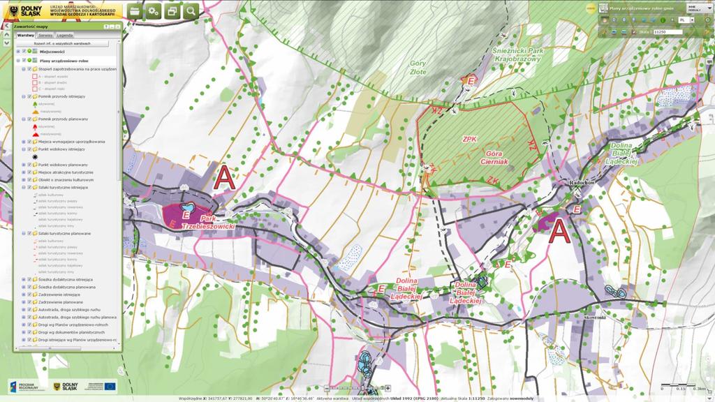 NOWE MODUŁY MAPOWE Geoportal Dolny Śląsk będzie miejscem, gdzie po zatwierdzeniu prezentowany będzie