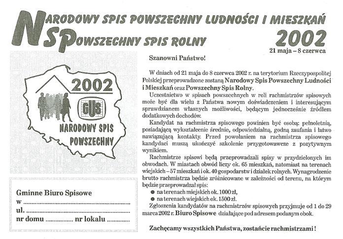 NSP 2002 został przeprowadzany w dniach 21 maja 8 czerwca 2002 r.