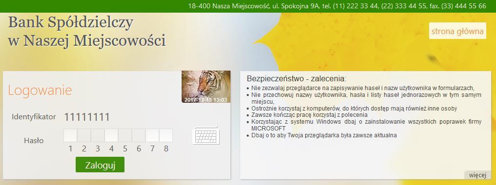 4. Logowanie do Serwisu Autoryzowany dostęp do zasobów danego klienta Banku realizowany jest poprzez procedurę logowania do Serwisu, w której uprawniony użytkownik Serwisu powinien prawidłowo podać