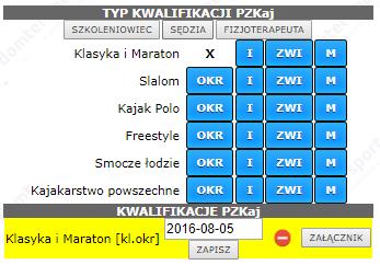 Po poprawnym wybraniu daty klikamy przycisk ZAPISZ Kolejny krok to dodanie ZAŁĄCZNIKA, który stanowi potwierdzenie uzyskanych uprawnień.