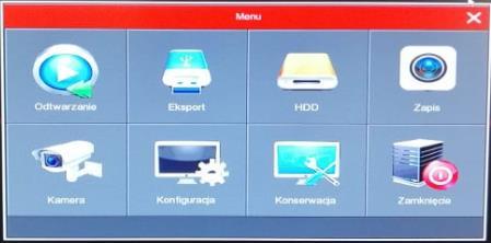 MENU GŁÓWNE DYSK Jeśli dysk został zamontowany, w zakładce [DYSK] powinien pokazać się dysk oraz jego pojemność.