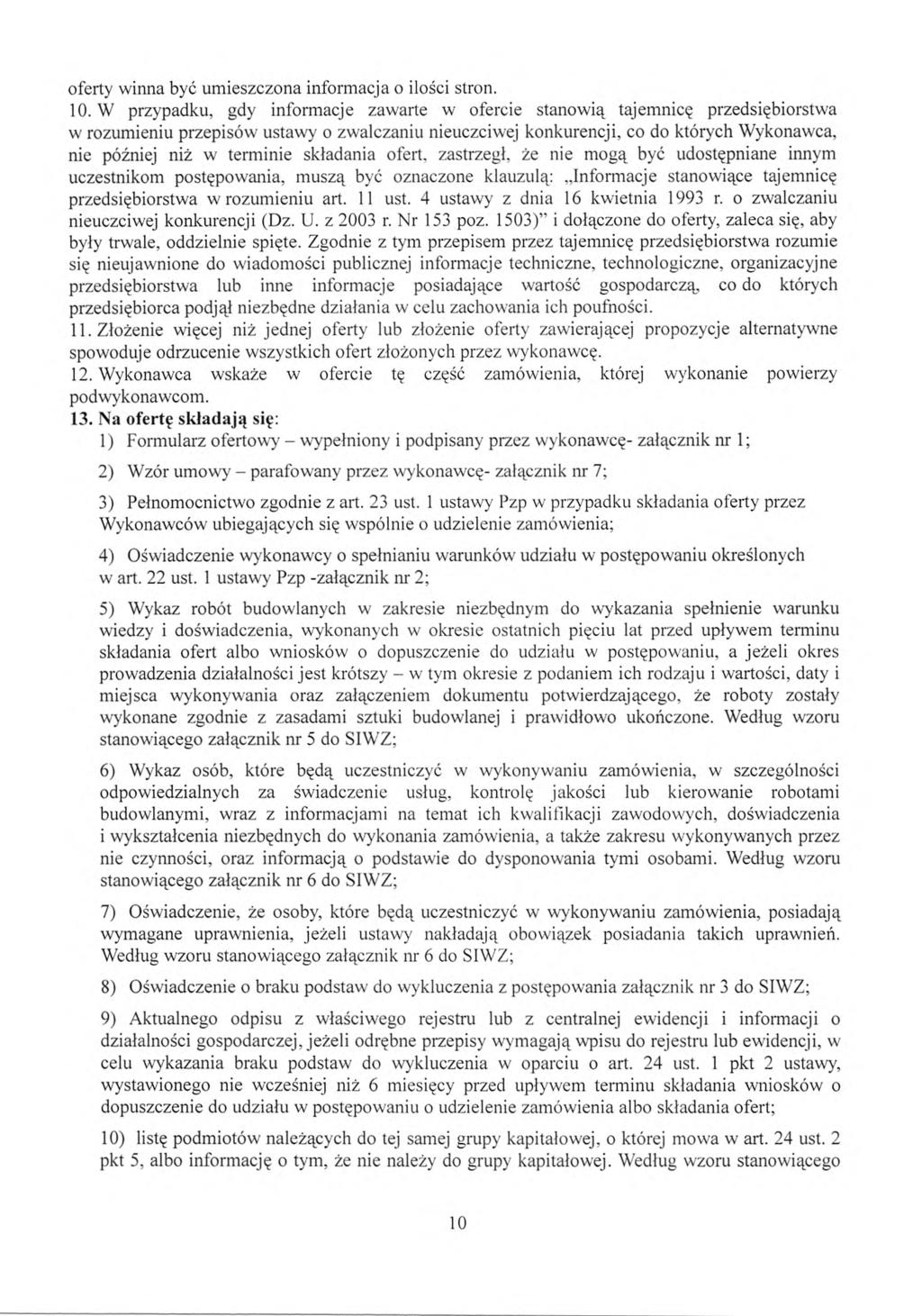 oferty winna by ć umieszczona informacja o ilo ści stron. 10.