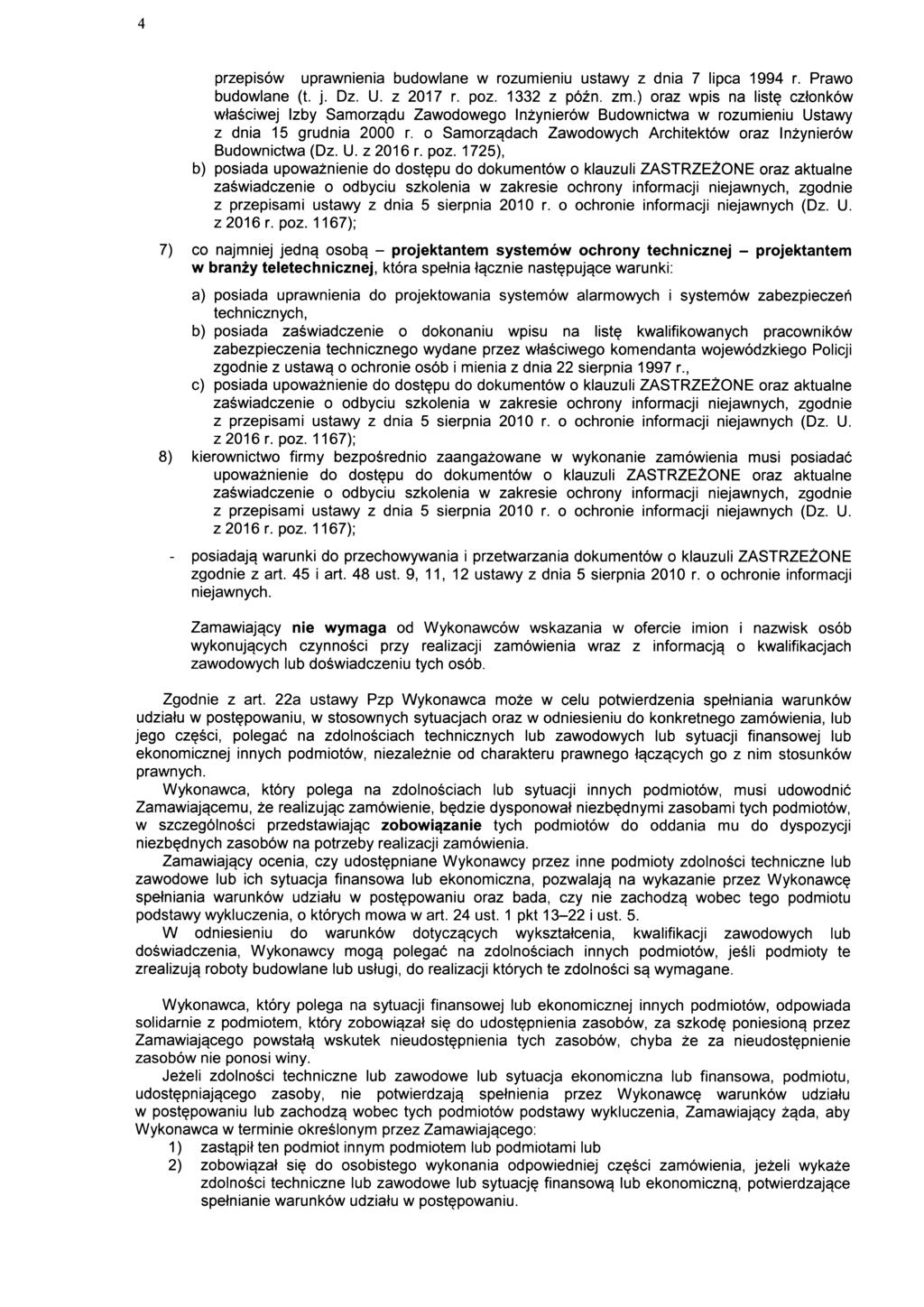 przepisow uprawnienia budowlane w rozumieniu ustawy z dnia 7 lipca 1994 r. Prawo budowlane (t. j. Dz. U. z 2017 r. poz. 1332 z pozn. zm.) oraz wpis na list?