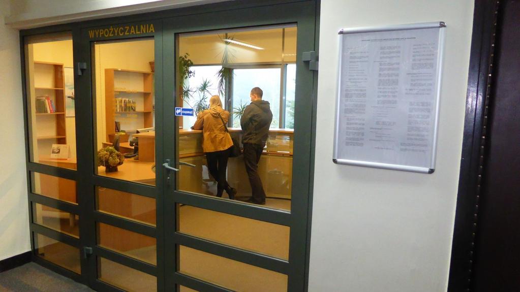 Wypożyczalnia poniedziałek, środa: 9.00-17.