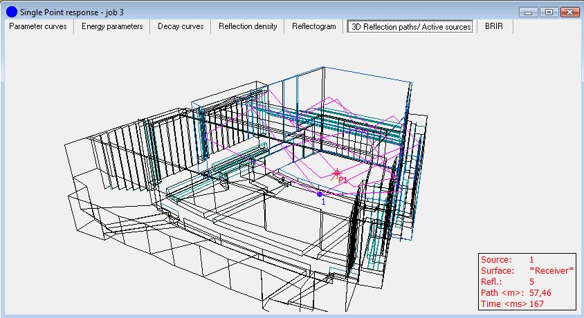 w oknie 3D Reflection Paths/Active sources (klawisz F7).