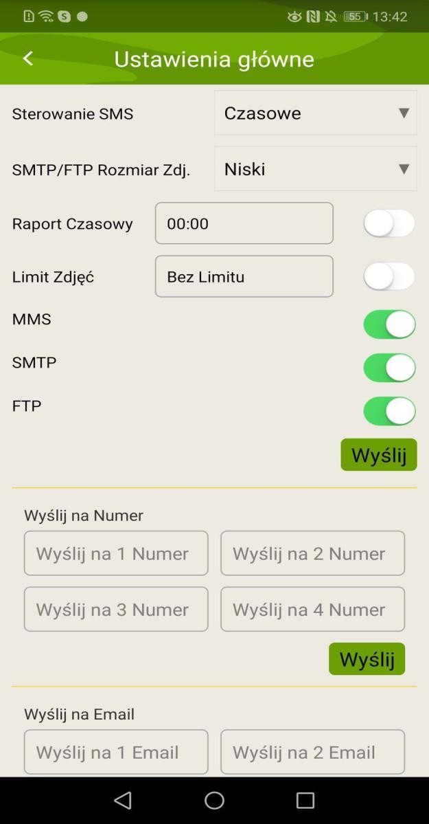 Po wybraniu jednej z dostępnych kamer otrzymamy listę funkcji dostępnych dla urządzenia: Główne ustawienia kamery