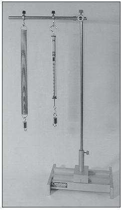 1. Siłomierz sprężynowy Materiały Szyna 1 Para podnóży do szyny 2 Suwak, 75 mm 3 Pręt, 250 mm 4 Pręt, 500 mm 5 Łącznik, podwójny 6 Sprężyna, 200 mm 12 Siłomierz, 2 N 14 Ciężarek z zaczepem, 50 g 18