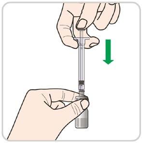 Uchwycić strzykawkę w części kalibrowanej i wyciągnąć strzykawkę z opakowania. W żadnym momencie NIE odkładać strzykawki.