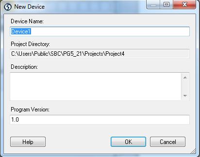 Gdy opcja Create Device jest wybrane nastąpi automatyczne dodanie sterownika pierwszego