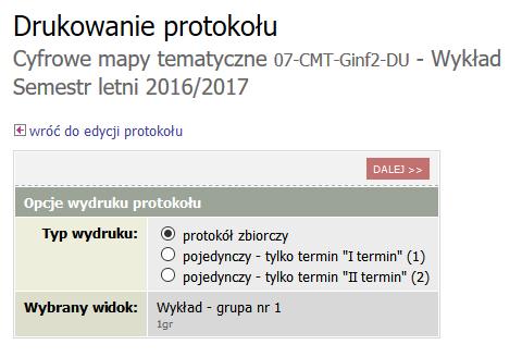 4. Drukowanie protokołu i zapisywanie na dysku 4.