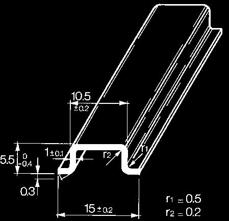 TS5/F2m Szyna TS52m 8,3 0,6 kg / m 0 sztuk 002 004