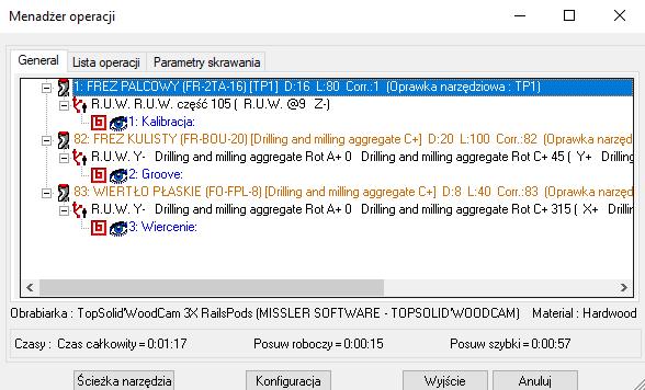 TopSolid'WoodCam Podstawy Obróbka za pomocą agregatu jest zrozumiała dla użytkowników. TopSolid'WoodCam automatycznie wybiera odpowiednie narzędzie na agregacie do obróbki.