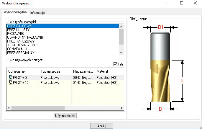 TopSolid'WoodCam Podstawy Wybierz odniesienie, jako powierzchnię dolną, a następnie wybierz narzędzie, którego chcesz użyć w danej operacji.