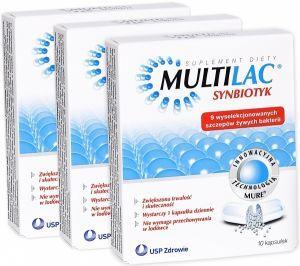 MULTILAC Synbiotyk (Probiotyk + Prebiotyk) w trójpacku 3 x 10 kaps