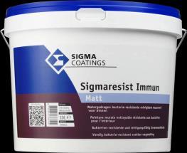 Zakres stosowania Główne zalety produktu Kolory Połysk Sigmaresist Immun specjalistyczna farba przeznaczona do stosowania wewnątrz pomieszczeń.
