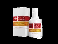 REWOLUCYJNA ODNOWA SKÓRY nawilża skórę, wygładza, hamuje rogowacenie naskórka. % Amber Peel 1 10% ph 1,7 Amber Peel 2 20% ph 1,4 30 ml 0-2 min.