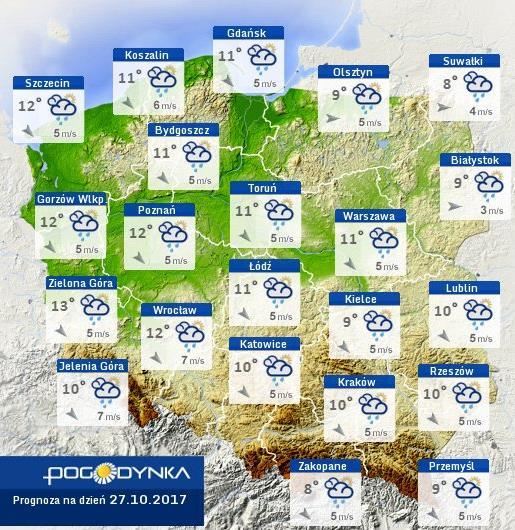 Prognoza pogody dla Polski na dziś Prognoza pogody dla Polski na jutro Ostrzeżenia METEO Ostrzeżenia HYDRO BRAK BRAK ALARMY/POGOTOWIA PRZECIWPOWODZIOWE Nazwa organu ogłaszającego i