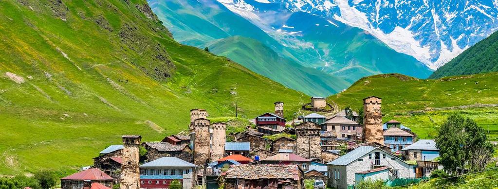 Svanetia, Mestia, Ushguli, Zugdidi (2 dni) Wycieczka w góry Wysokiego Kaukazu- Svaneti, Mesti i Uzhguli. Cała kraina Svanetia wpisana jest na listę światowego dziedzictwa UNESCO.