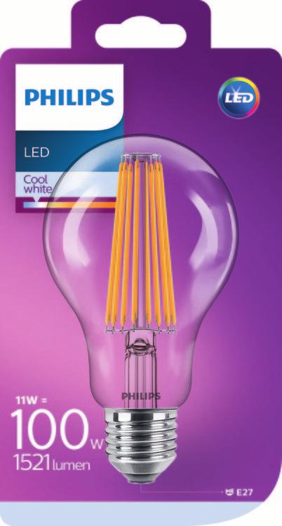 PHILIPS LED Żarówka 11 W (100 W) E27 barwa chłodno-biała Bez możliwości przyciemniania Ciekawa forma