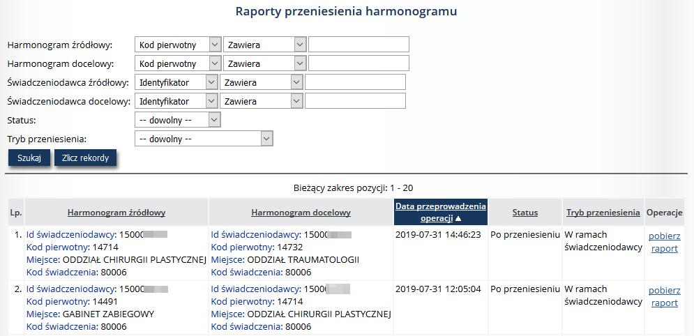 Jeżeli podczas importu wystąpiły jakieś problemy, w kolumnie Status pojawi się informacja Błąd importu oraz dostępna będzie opcja Pokaż szczegóły.