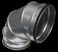 KSZTAŁTKI WENTYLACYJNE OKRĄGŁE Kolana segmentowe z uszczelką Segmented bends with gasket Kolano segmentowe z uszczelką Segmented bend with gasket BFL 90 60